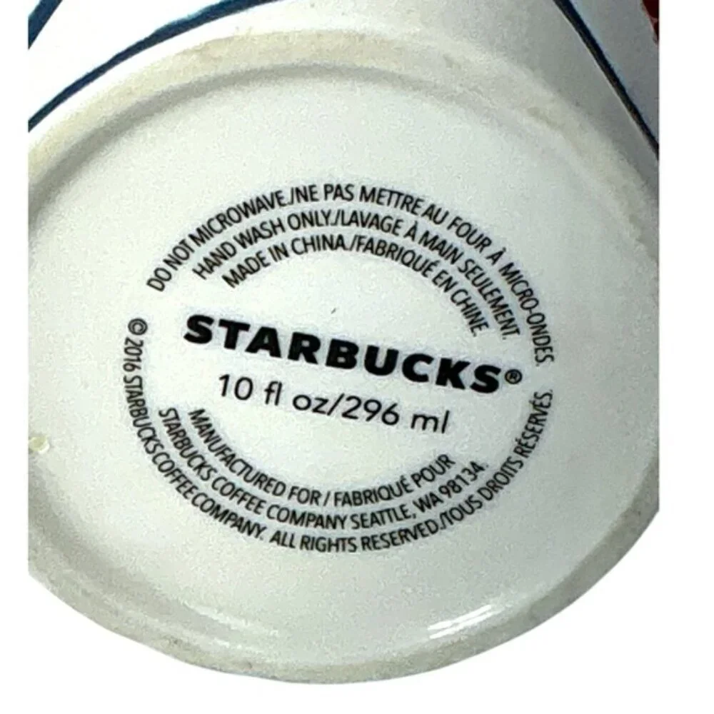 Starbucks 2016 Anniversary Ceramic Tumbler Swarovski Red Crystal Lip Siren Mug